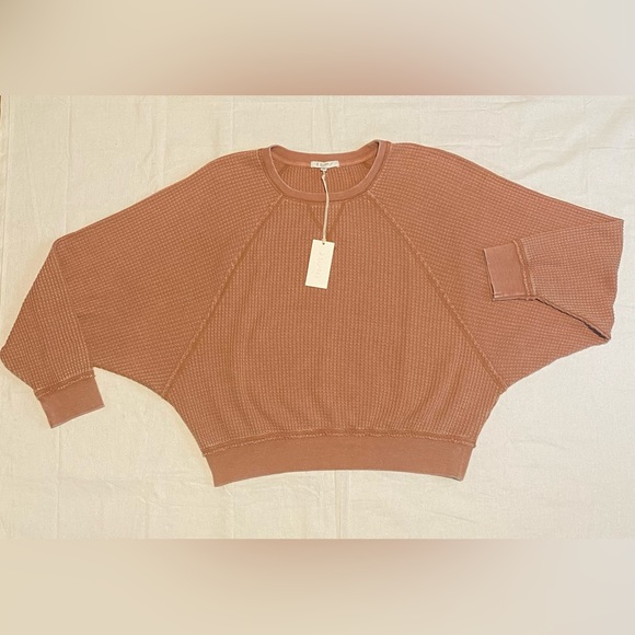 Z Supply Claire Waffle Long Sleeve - Russet - Picture 6 of 14